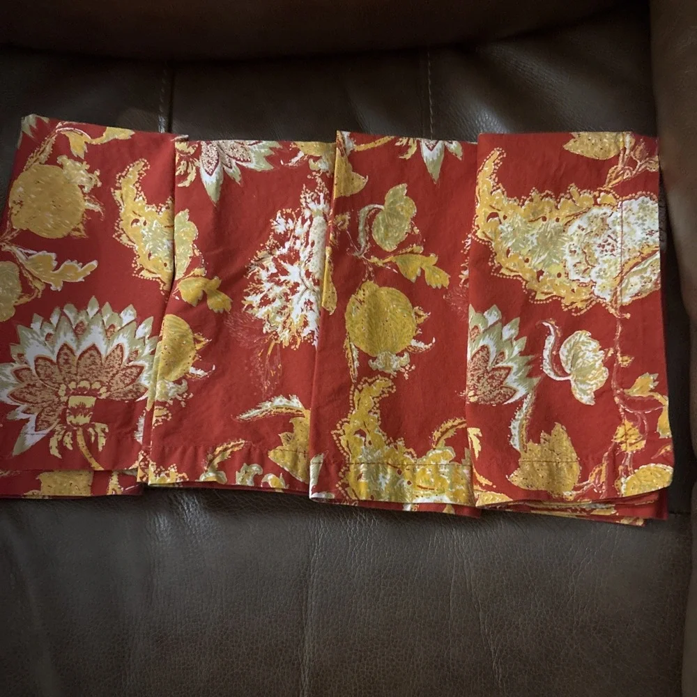 Sur La Table‎ Napkins Cotton Floral Red Of 4